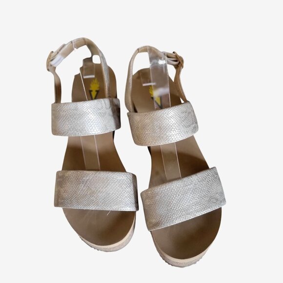 Volatile Wedges Metallic Platform Sandals US SZ 6 - Picture 3 of 8